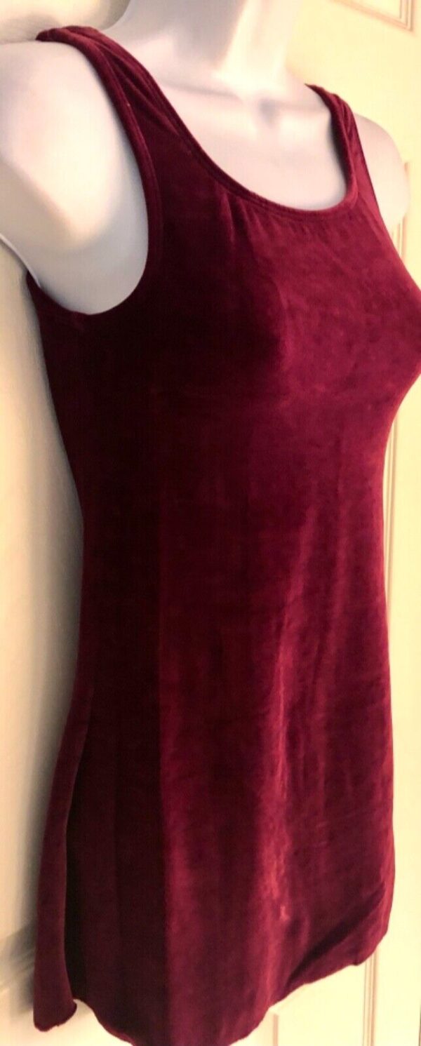 GK WINE VELVET FIGURE SKATE LADIES SMALL SLVLS A-LINE DRESS LEOTARD LINER AS NWT - Image 2