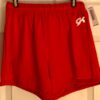 GK MENS SMALL #1818M RED GYMNASTICS RUNNING COMPETITION N/S LONG SHORTS SZ S .