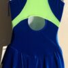 GK ELITE BLUE/LIME VELVET TANK RACER BACK SKATE DRESS ADULT S - Image 2