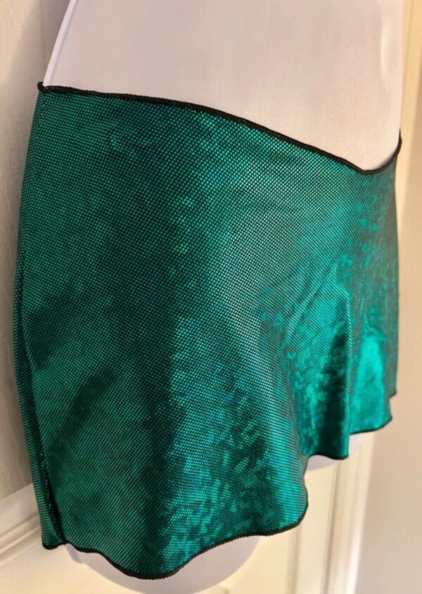 GK DANCE BALLET LADIES SMALL EMERALD  FOIL HIP  CURVED MINI LAYER SKIRT Sz S NWT - Image 2