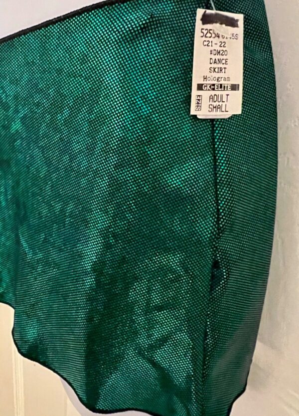 GK DANCE BALLET LADIES SMALL EMERALD  FOIL HIP  CURVED MINI LAYER SKIRT Sz S NWT - Image 3