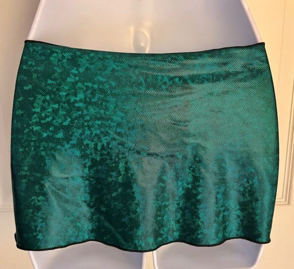 GK DANCE BALLET LADIES SMALL EMERALD  FOIL HIP  CURVED MINI LAYER SKIRT Sz S NWT - Image 4