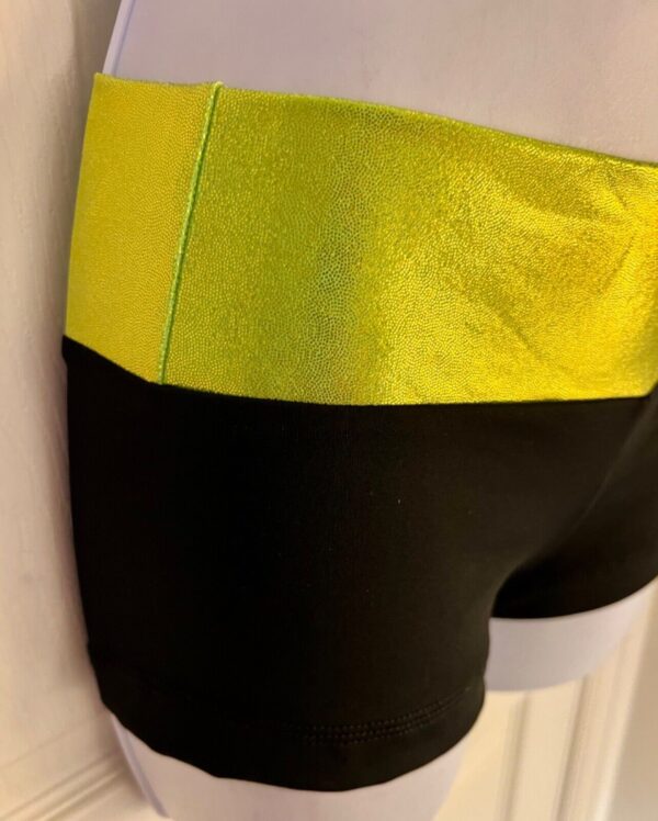 GK CHEER ADULT SMALL BLACK LEMONLIME MYSTIQUE GYMNAST CHEER WORKOUT SHORTS SZ S - Image 5