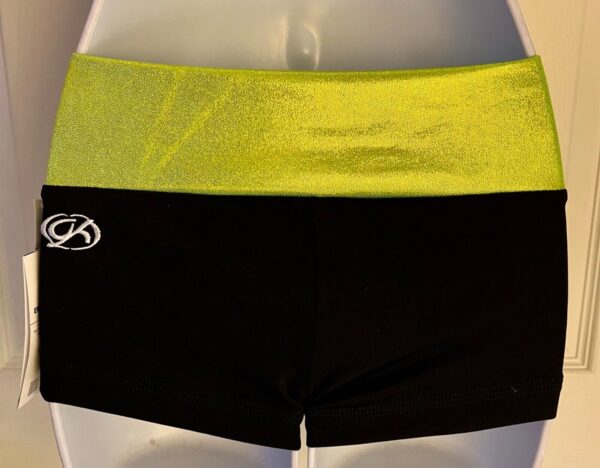 GK CHEER ADULT SMALL BLACK LEMONLIME MYSTIQUE GYMNAST CHEER WORKOUT SHORTS SZ S - Image 7