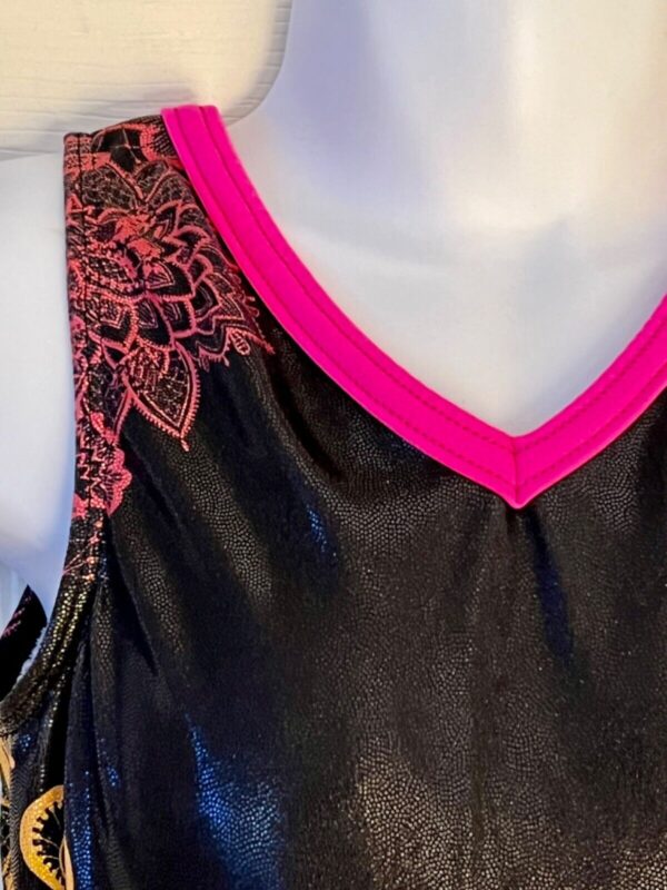 ALY RAISMAN CHILD SMALL FLORAL LACE SUB HOLOTEK TANK GYMNASTIC DANCE LEOTARD CS - Image 2