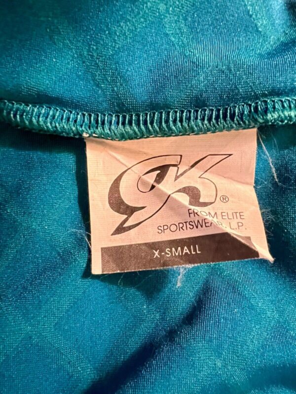 GK JACQUARD VELVET CHILD X-SMALL DK GREEN DIAMOND GYMNASTIC TANK LEOTARD SZ XS - Image 8