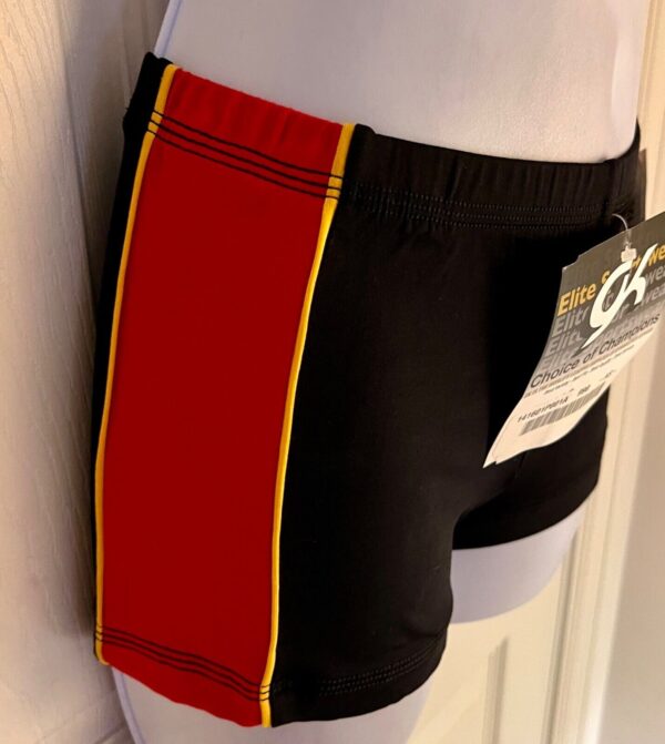 GK CHEER ADULT SMALL MICRO MINI ATHLETIC WORKOUT SHORTS BLACK RED GOLD SZ S - Image 3