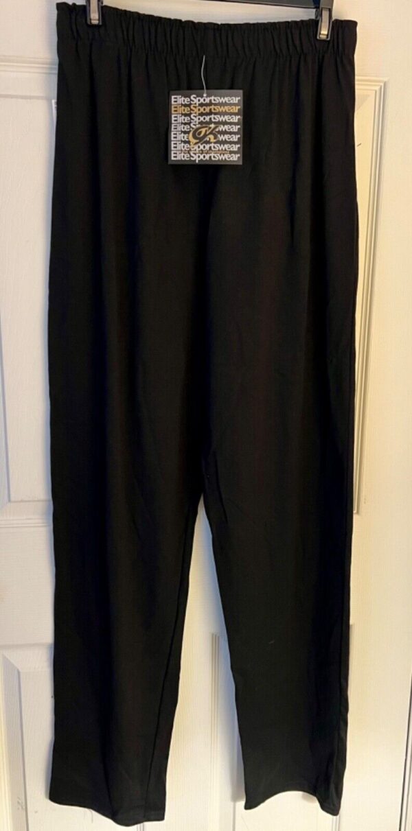 GK "SKATE" BLACK PANTS LADIES MEDIUM COTTON SKATE PRINT WAIST ELASTIC  SZ M - Image 3