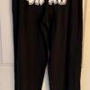 GK "SKATE" BLACK PANTS LADIES MEDIUM COTTON SKATE PRINT WAIST ELASTIC  SZ M - Image 6