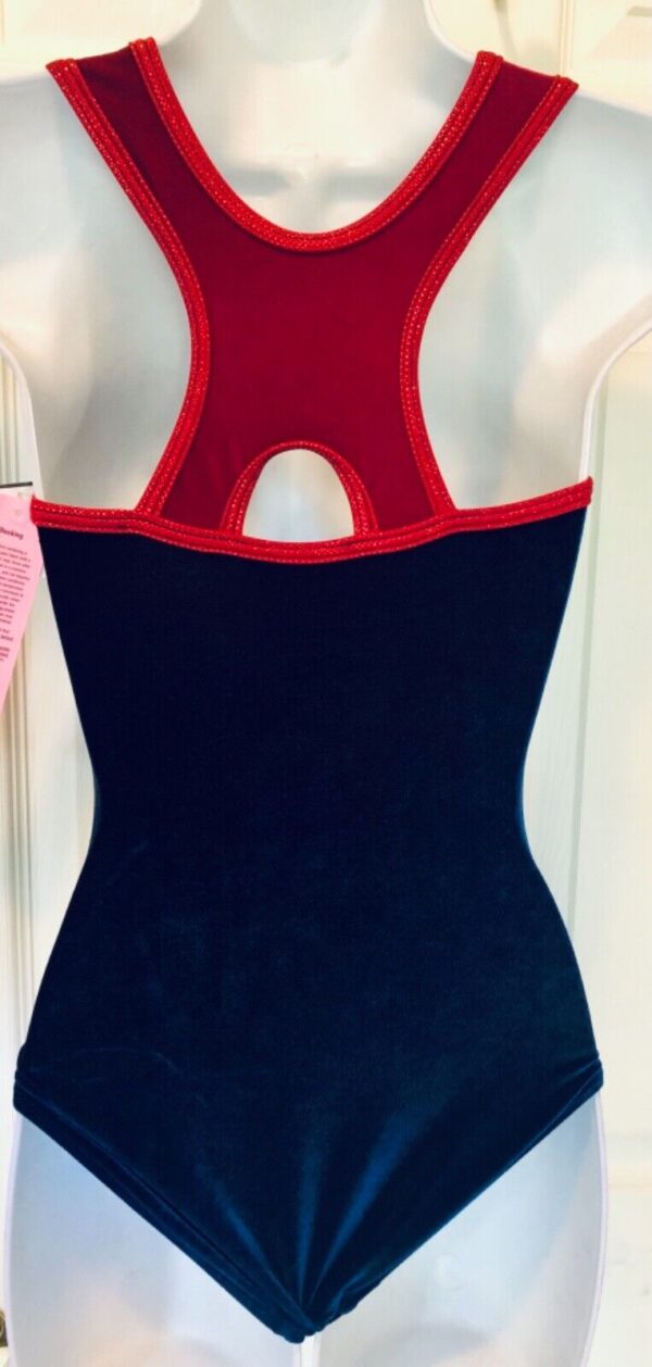 GK SAPPHIRE VELVET LADIES SMALL RED FOIL RACERBACK GYMNASTS DANCE LEOTARD Sz AS - Image 5