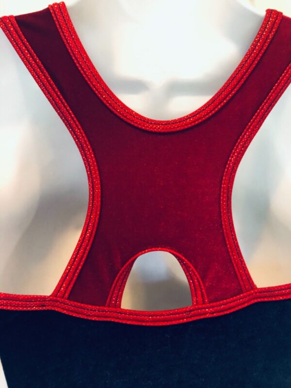 GK SAPPHIRE VELVET LADIES SMALL RED FOIL RACERBACK GYMNASTS DANCE LEOTARD Sz AS - Image 6