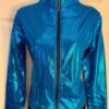 GK WARM UP JACKET ADULT SMALL BLUE SHIMMER FOIL ZIP FRONT GYM DANCE CHEER S