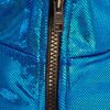 GK WARM UP JACKET ADULT SMALL BLUE SHIMMER FOIL ZIP FRONT GYM DANCE CHEER S - Image 2