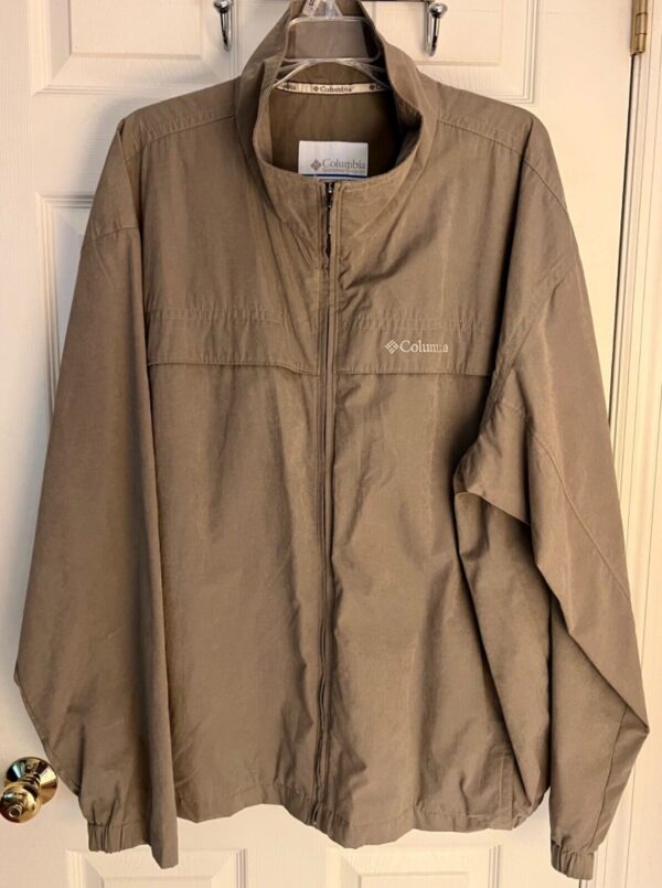 COLUMBIA JACKET Men's 2XL Olive Green Full Zip Vented Mesh Lined Outdoor  EUC! - Image 2