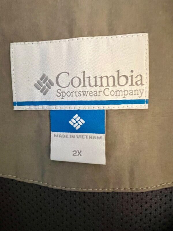 COLUMBIA JACKET Men's 2XL Olive Green Full Zip Vented Mesh Lined Outdoor  EUC! - Image 6