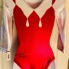 GK Elite RED WHITE FOIL 3/4 SLEEVES Gymnastic Dance Leo Sz AS - Image 3