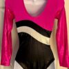 GK LgSLV PINK BLACK MYSTIQUE ADULT SMALL WHITE ACCENT GYMNASTS DANCE LEOTARD AS - Image 5