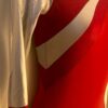 GK ADULT SMALL RED IRIDESCENT METALLIC SILVER LgSLV GYMNAST DANCE LEOTARD Sz AS - Image 3