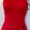 GK BLACK & RED NYLON/SPANDEX ADULT X-SMALL SWAR CRYSTAL JA TANK LEOTARD Sz AXS