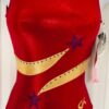 GK RED MYSTIQUE ADULT X-SMALL GOLD BLUE JA GYMNASTIC DANCE TANK LEOTARD Sz AXS
