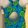 GK DAISY PRINT CHILD X-SMALL BLUE GREEN COTTON/SPANDEX GYMNASTIC TANK LEOTARD XS - Image 5