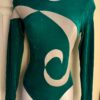 GK LgSLV GREEN VELVET ADULT SMALL SILVER LUREX SWIRLS GYMNASTS LEOTARD SZ S NWT!