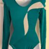 GK LgSLV GREEN VELVET ADULT SMALL SILVER LUREX SWIRLS GYMNASTS LEOTARD SZ S NWT! - Image 5