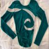 GK LgSLV GREEN VELVET ADULT SMALL SILVER LUREX SWIRLS GYMNASTS LEOTARD SZ S NWT! - Image 6