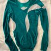 GK LgSLV GREEN VELVET ADULT SMALL SILVER LUREX SWIRLS GYMNASTS LEOTARD SZ S NWT! - Image 7