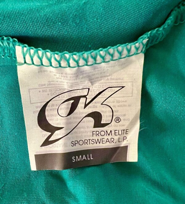 GK LgSLV GREEN VELVET ADULT SMALL SILVER LUREX SWIRLS GYMNASTS LEOTARD SZ S NWT! - Image 8