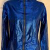 GK SUPPLEX WARM UP JACKET ADULT SMALL TURQUOISE FOIL WHITE GYMNASTICS CHEER Sz S