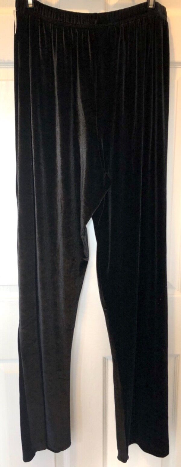 GK WOMENS 2X-LARGE BLACK VELVET WARM UP GYMNASTICS SKATE LOUNGE PANTS Sz 2XL NWT - Image 2