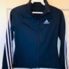 ADIDAS GK DRYTECH CHILD MEDIUM NAVY GYMNASTICS ATHLETES WARM UP JACKET CM NWT! - Image 2