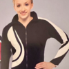 GK  WARM-UP JACKET CHILD LARGE BRUSH TRICOT NAVY/WHITE GYMNAST CHEER SKATE Sz L