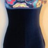 GK SLVLS BIKETARD ADULT SMALL NAVY VELVET FLORAL PRINT DANCE WORKOUT Sz AS NWT!