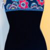 GK SLVLS BIKETARD ADULT SMALL NAVY VELVET FLORAL PRINT DANCE WORKOUT Sz AS NWT! - Image 6
