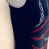 GK RADIANT SPIRIT ADULT SMALL NAVY FOIL SILVER RED SEQUINS GYMNASTS LEOTARD S - Image 3