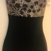 GK DANCE BIKETARD ADULT SMALL BLACK FLORAL FOILED PRINT VELVET GYM CAMISOLE AS