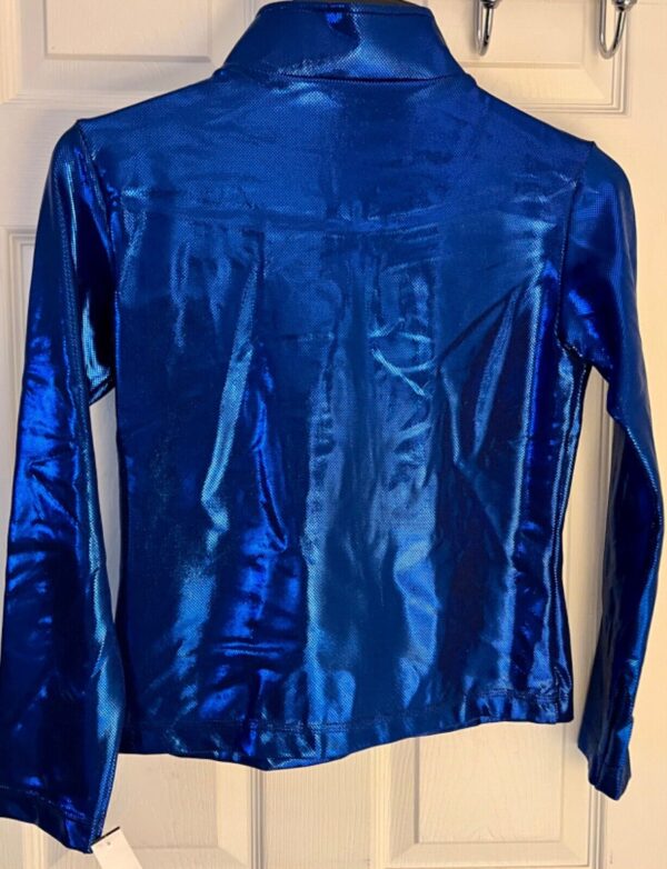 GK SUPPLEX WARM UP JACKET ADULT SMALL TURQUOISE FOIL WHITE GYMNASTICS CHEER Sz S - Image 6