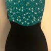 GK DANCE BIKETARD ADULT SMALL SILVER STARRY NIGHT FOIL BLACK VELVET TANK Sz AS - Image 7