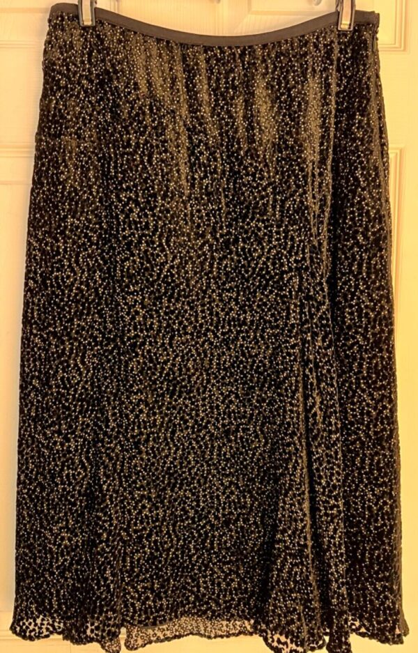 NIC + ZOE LADIES BLACK VELVET SHEER LINED PRINT SMALL 6 MIDI SKIRT Sz S (6) EUC! - Image 2