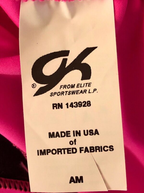 GK Elite PINK POP Pink Black Foil Gymnastic Dance Leotard Adult M NWT - Image 7