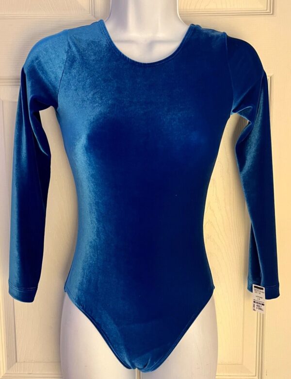 GK LgSLV  ADULT CLASSIC X-SMALL SOLID ROYAL VELVET GYMNASTS DANCE LEOTARD Sz AXS