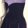GK ICE FIGURE SKATE ADULT SMALL EGGPLANT VELVET CAMISOLE ASYM YOKE JA DRESS AS - Image 3