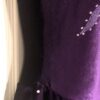 GK ICE FIGURE SKATE ADULT SMALL EGGPLANT VELVET CAMISOLE ASYM YOKE JA DRESS AS - Image 5