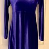 GK FIGURE/DANCE SKATE LgSLV ADULT SMALL PURPLE VELVET EMPIRE WAIST DRESS SZ S