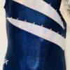 GK ASYM GIRLS MEDIUM WHITE BLUE OPAL JA GYMNASTICS DANCE TANK LEOTARD CM NWT!