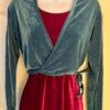 GK SLATE VELVET  LADIES SMALL L/S WRAP W/ TIE SKATE DANCE BALLET CASUAL JACKET S