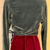 GK SLATE VELVET  LADIES SMALL L/S WRAP W/ TIE SKATE DANCE BALLET CASUAL JACKET S - Image 5