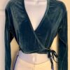 GK SLATE VELVET  LADIES SMALL L/S WRAP W/ TIE SKATE DANCE BALLET CASUAL JACKET S - Image 7